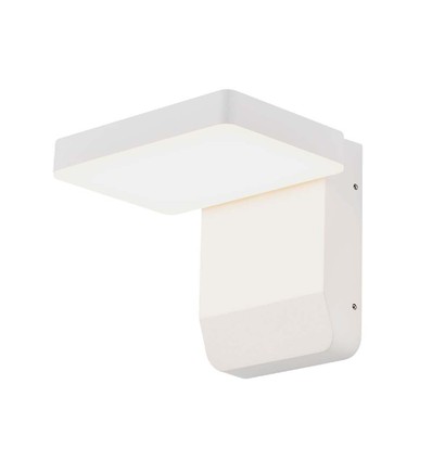 17W Vegglampe LED - 3000K, hvit, kvadratisk, IP65.