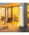 17W hvit kvadratisk vegglampe med sensor - 2580lm, IP65, 3000K, PIR sensor