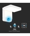 17W hvit kvadratisk vegglampe med sensor - 2580lm, IP65, 3000K, PIR sensor