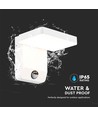 17W hvit kvadratisk vegglampe med sensor - 2580lm, IP65, 3000K, PIR sensor
