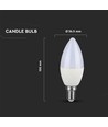 E14 2,9W LED kronepære - Mattet