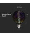 G125 LED 3D Filament Pære 4W E27 - 3000K