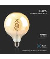 G125 LED-pære - 6W, dobbel spiral, glødetråd, ravglass, 1800K, E27