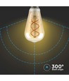 E27 5W dimbar LED-pære - ST64, filament, ravfarget glass, ekstra varm 1800K