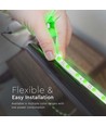 5m 3,2W/m sprutsikker LED strip - Grønt lys, IP65
