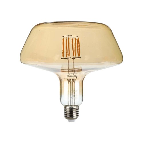 T180 LED Filament Pære 8W E27 - Amber Glass, 1800K.