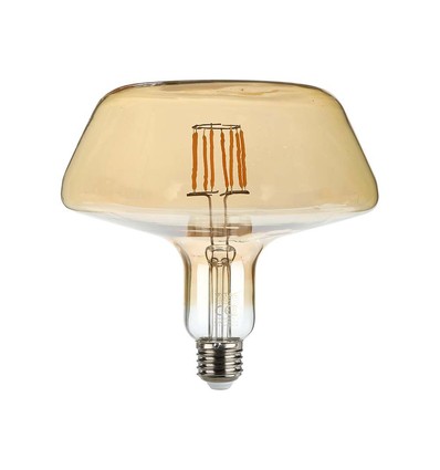 E27 8W LED filament pære - Amber glass, 620lm, 2200K, 300° lysspredning