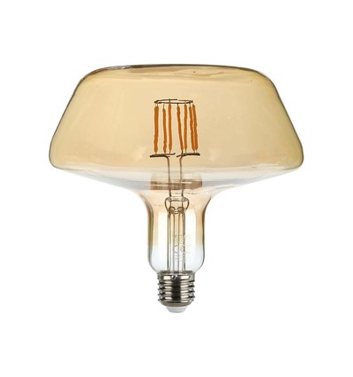 T180 LED Filament Pære 8W E27 - Amber Glass, 1800K.