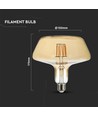 E27 8W LED filament pære - Amber glass, 620lm, 2200K, 300° lysspredning