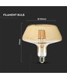 T180 LED Filament Pære 8W E27 - Amber Glass, 1800K.