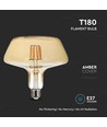 E27 8W LED filament pære - Amber glass, 620lm, 1800K, 300° lysspredning