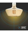 E27 8W LED filament pære - Amber glass, 620lm, 2200K, 300° lysspredning