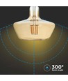 T180 LED Filament Pære 8W E27 - Amber Glass, 1800K.