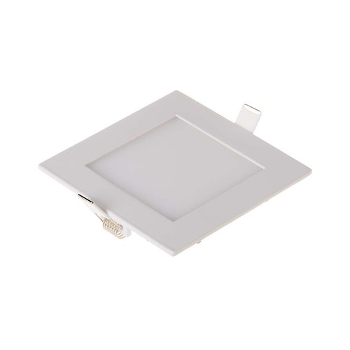 6W Firkantet LED innfellingspanel - 490lm, 6400K, Hull: 11cm, Mål: 12x12cm, inkl. driver