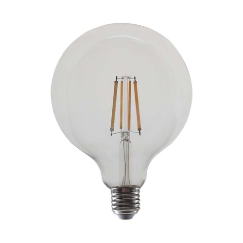E27 12W G125 LED filament pære - 1521lm, klart glass, 4000K
