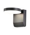 17W Vegglampe - 4000K, Sort hus, Rund, IP65