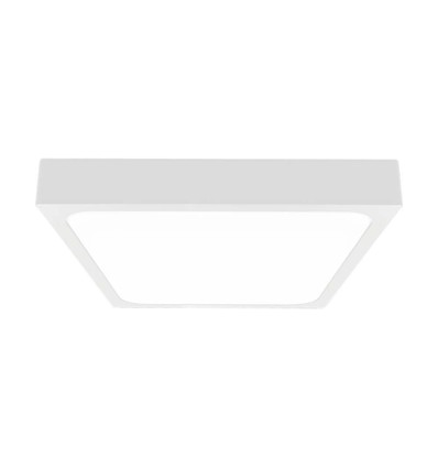 18W kvadratisk LED taklampe - IP44, 23x23cm, hvit kant, kald hvit, inkl. lyskilde