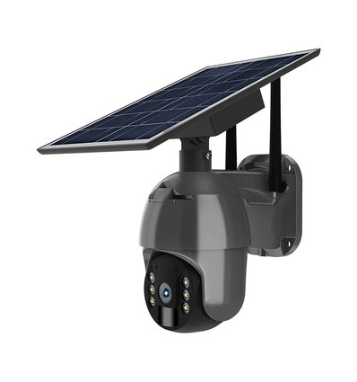 Utendørs WiFi PTZ solcelledrevet kamera - 360°, Full HD, IP65, sort