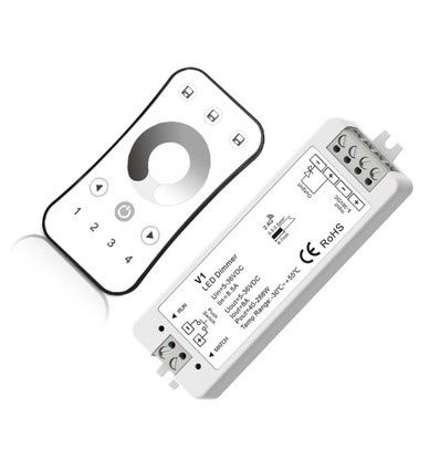 LEDlife rWave dimmer med fjernkontroll og holder - 12V (96W), 24V (192W)