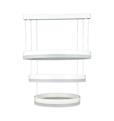 80W LED lysekrone pendel - 3-trinns dimbar, 3000K, hvit, 360 grader lysspredning