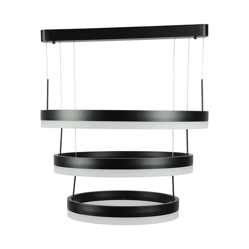 86W Soft Light Chandelier LED pendel - Sort, 3000K, dimbar, 360 grader lys, 3 års garanti