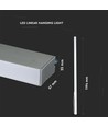 120cm 40W LED lysskinne med Samsung chip - Silver, 4000K, 120°, inkl. wireoppheng