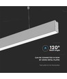 120cm 40W LED lysskinne med Samsung chip - Silver, 4000K, 120°, inkl. wireoppheng