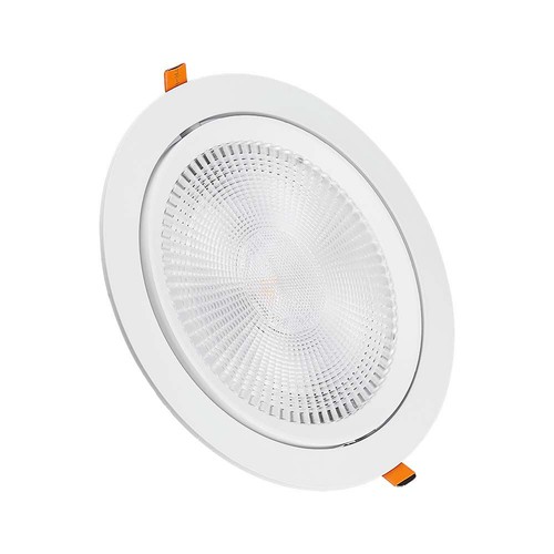 20W Ø17cm LED innfellingspanel - Samsung Chip, Hull: Ø14,5 cm, 6400K, hvit kant
