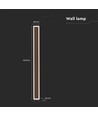 Vegglampe avlang Cortenfarget, LED 17W - 4000K, IP65, brukes inne og ute.