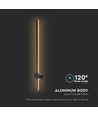 12W LED vegglampe, RA90 - IP65, sort, 1590lm, 3000K, 65cm høy