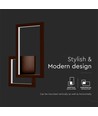 20W moderne LED vegglampe - Cortenfarget, 360°, 2400lm, IP20, 3000K, inkl. lyskilde