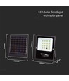 100W LED solar flomlys med solcelle - IP65, sort, fjernkontroll