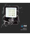 100W LED solar flomlys med solcelle - IP65, sort, fjernkontroll