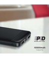 Produktnavn: 10000mAh Hurtiglader - Powerbank, Svart.