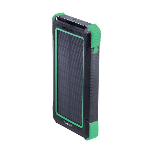 10.000mAh Solar trådløs lader powerbank - svart