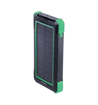 10.000mAh Solar trådløs lader powerbank - svart