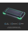 10.000mAh Solar trådløs lader powerbank - svart