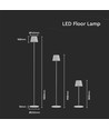 LED 4W lampe - 4400mA, batteri, 3000K, IP54, hvitt hus.