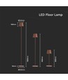 LED-lampe 4W - 4400mA batteri, 3000K, IP54, Corten hylster.