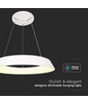 48W LED designer pendel, dimbar - Ø48,5cm, 360 grader, hvit, rund, inkl. lyskilde