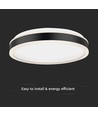 42W LED designer taklampe - Rund, sort, 4400lm, 4000K, TRIAC dimbar, IP20