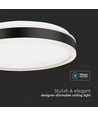 42W LED Designer Lys - TRIAC Dimbart, 4000K Sort, Rund.