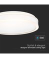 42W LED designer taklampe - Rund, hvit, dimbar, 4000K, 360 grader lysspredning