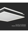 38W LED designer taklampe - 4000K, 4000lm, IP20, sort/hvit, kvadratisk/rund