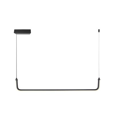 12W U-formet LED pendel - 4000K, sort, 1200lm, 360 grader lys, 90,5 x 14cm