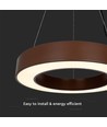 60cm 50W rund LED pendel - 125lm/W, Cortenfarget, Triac dimbar, 4000K, IP20
