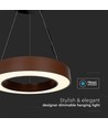 60cm 50W rund LED pendel - 125lm/W, Cortenfarget, Triac dimbar, 4000K, IP20