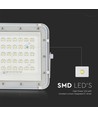 VT LED Solar Projektør 40W - 4000K, 5000 mAh Batteri, 3m Kabel, Smart IR Fjernkontroll, Hurtig Lading, Hvit