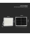 VT 180W LED Solcelleprojektør - 4000K, 16000 mAh Batterie, 3m Kabel, Smart IR Fjernkontroll, Rask Lading, Hvit