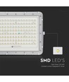 VT 180W LED Solcelleprojektør - 4000K, 16000 mAh Batterie, 3m Kabel, Smart IR Fjernkontroll, Rask Lading, Hvit